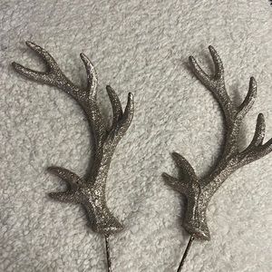 Silver glitter antlers to add to wreaths